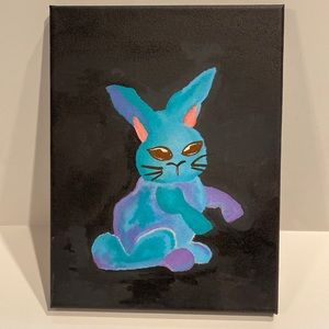 Rabbit 9” x 12” OOAK Home Art Wall Painting Decor New